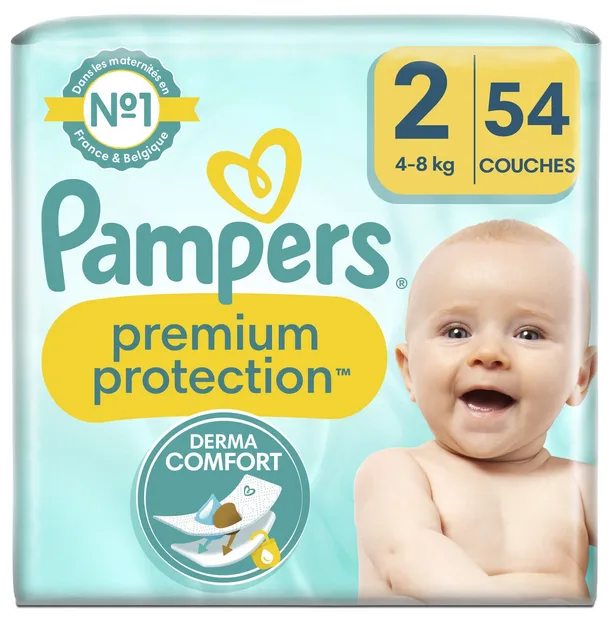 Couches Premium Protection T2 (4-8 Kg) X34 - PAMPERS - Image 2